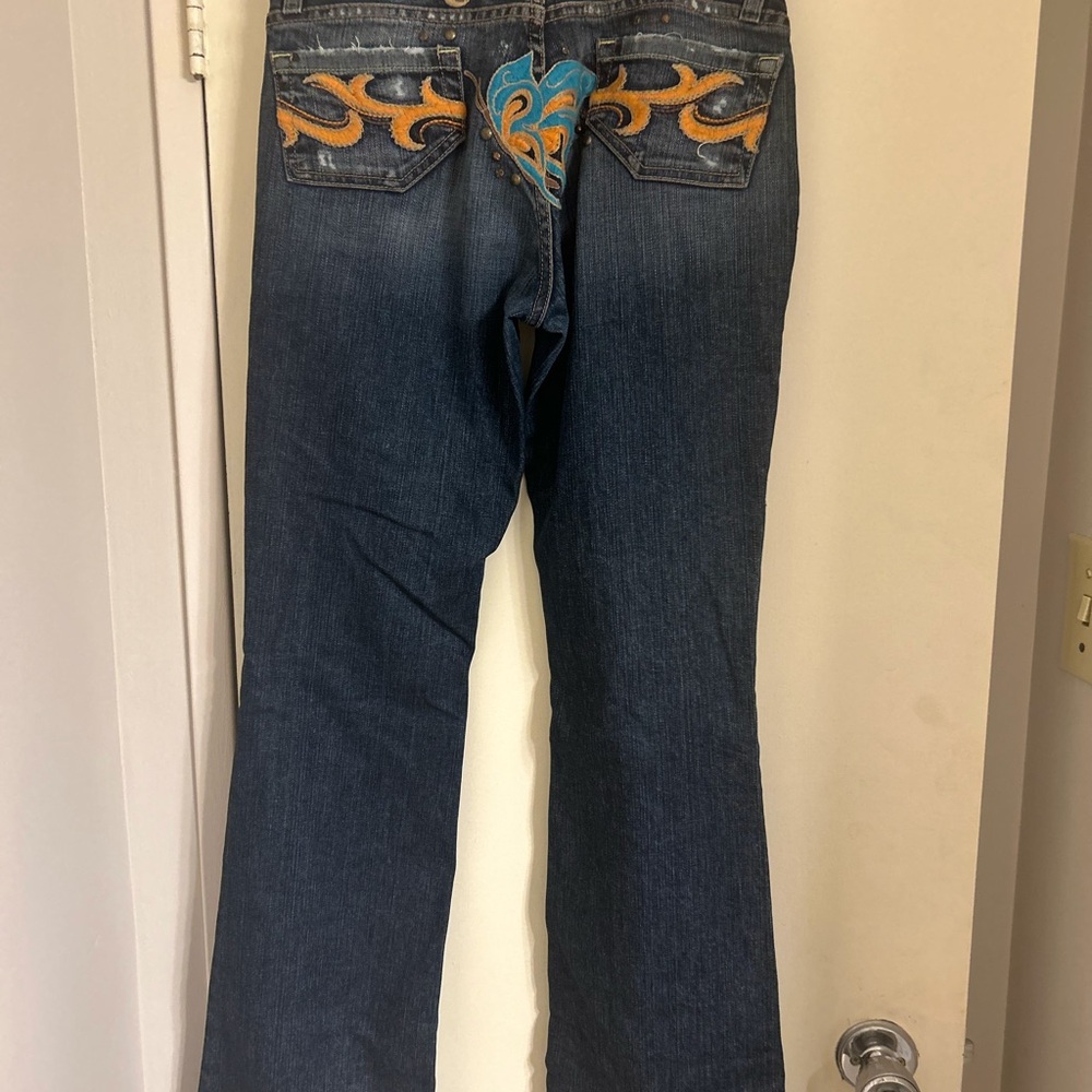 Women's Boot Cut Guess Premium Jeans with Orange Embroidery